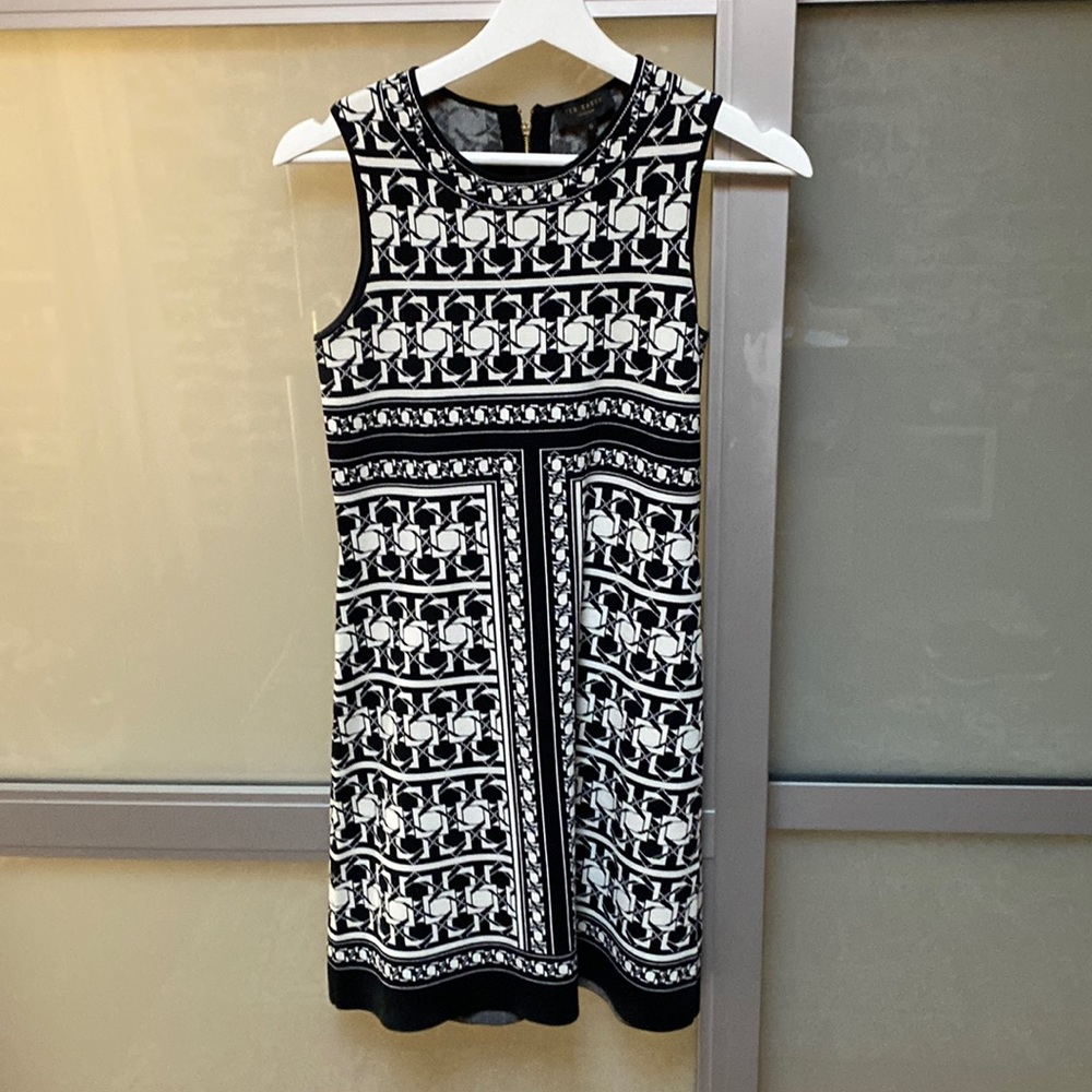 Ted Baker Black Jammiea Tesselation Jacquard Dress